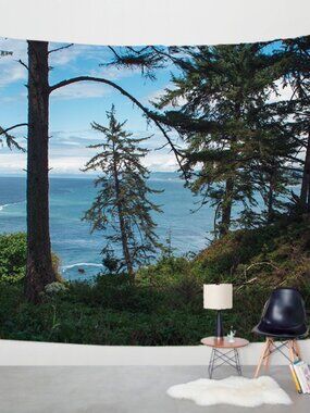 Redwood Coast Wall Tapestry, California Large Nature Lover Hippie style